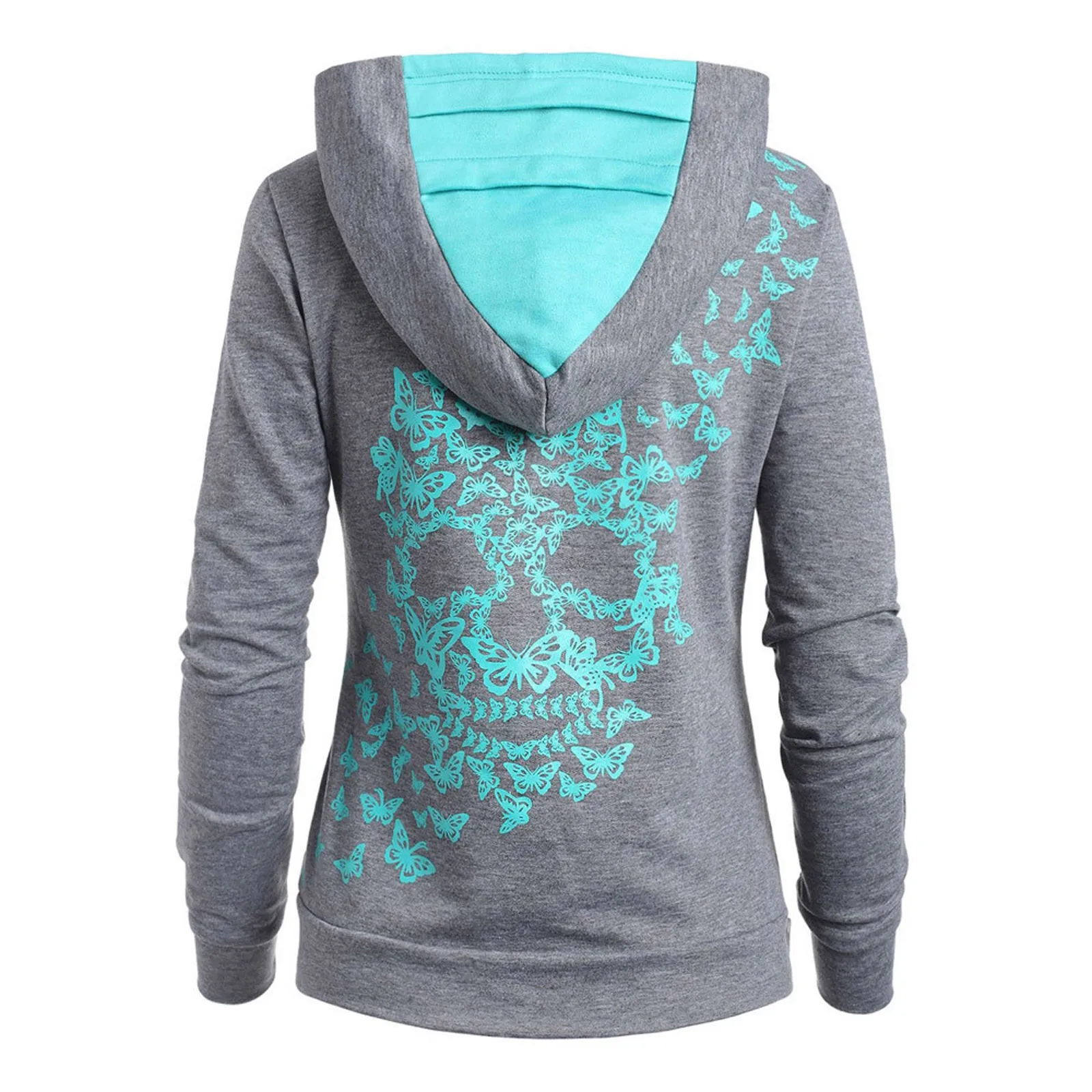 Womens Fashion Butterfl Skull Print Hoodie Sweatshirt Tops Sweatshirt Streetwear Women Oversized Hoodies Sudaderas Con Capucha