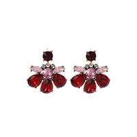 new creative water drop gemstone earrings light luxury retro style earrings female cross border hot sale