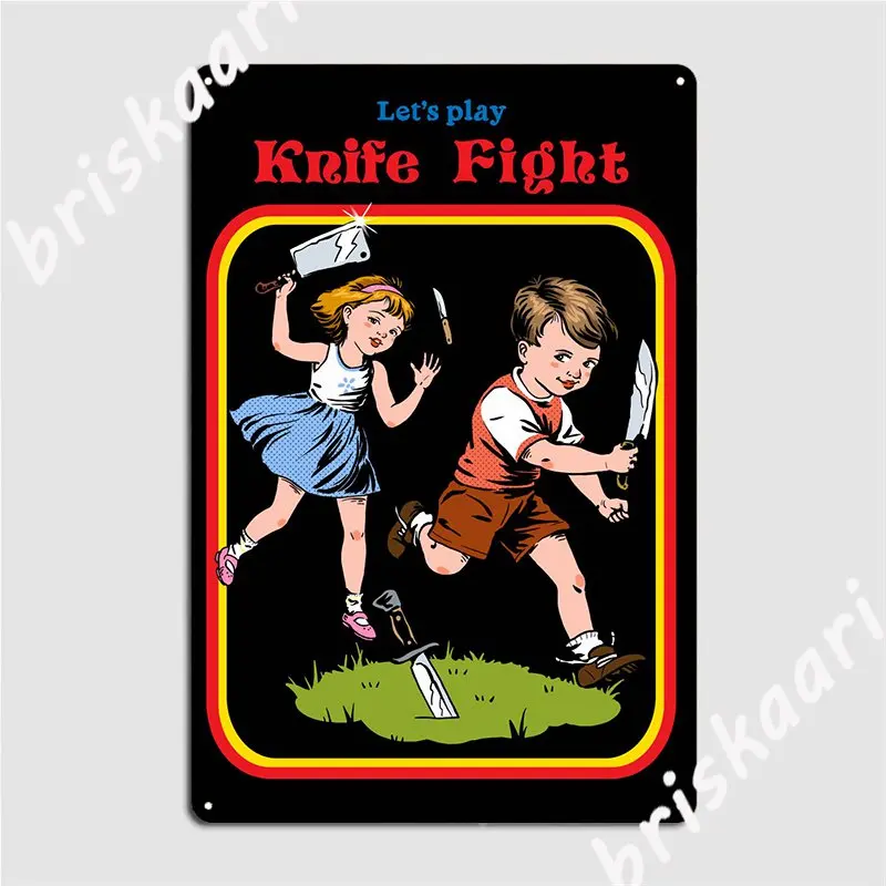 

Let Play, боевой нож, металлический знак, клубный домашний принт, картина, декор, клубный бар, жестяной знак, плакат