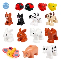 micro big building blocks animal accessories cat dog pig cow horse compatible with brick toys for children kids gifts