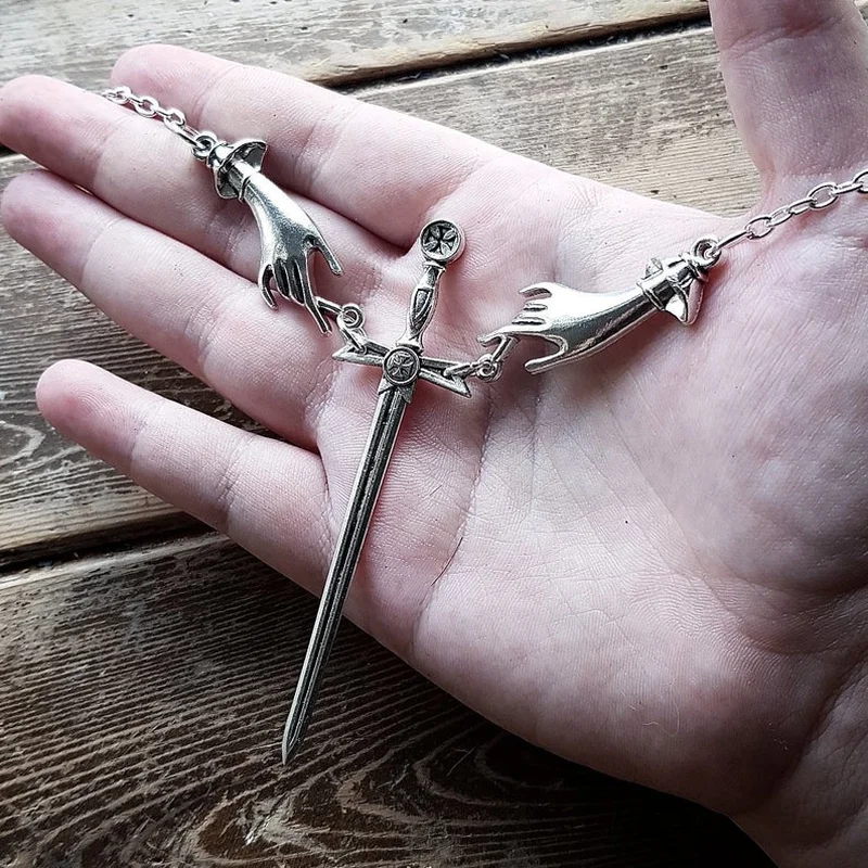 Серебряное ожерелье для мужчин и женщин с двумя ручками | Украшения аксессуары