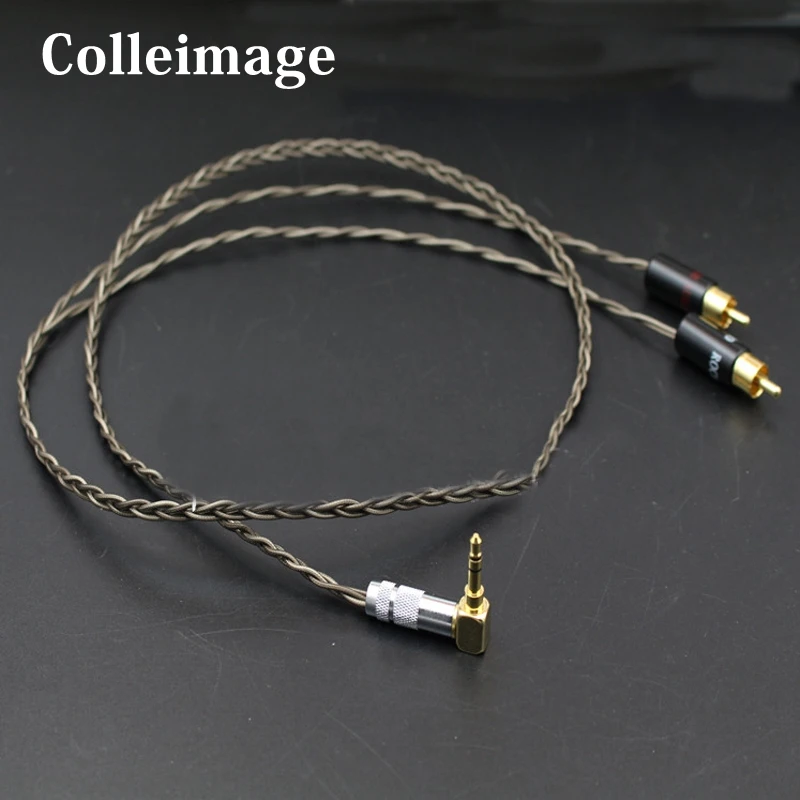 Позолоченный Hi-Fi аудиокабель Colleimage 90 градусов 3 5 мм на 2 RCA разъема Nordost Odin с