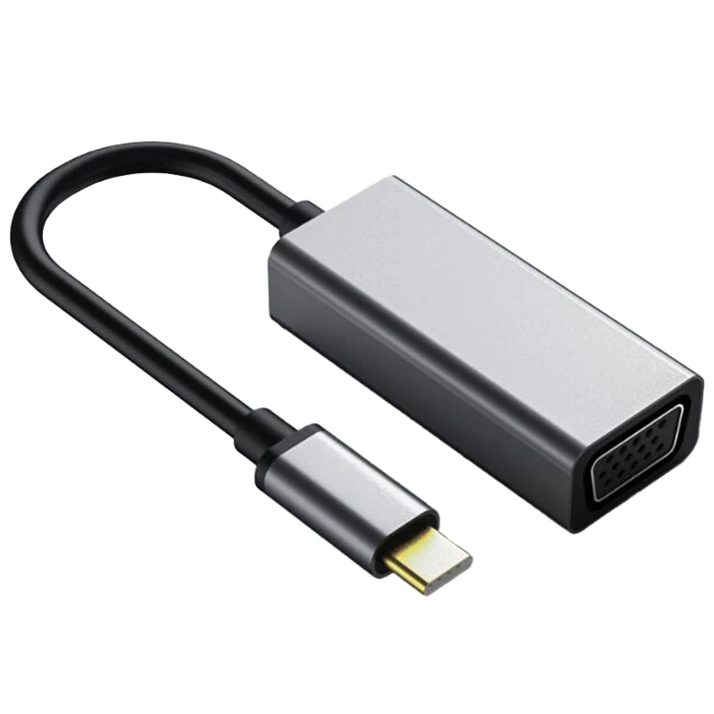 Type-C to VGA Adapter Aluminum 1080P HD USB C Converter Cable for Office PC Netbook Pro | Audio &amp Video Cables