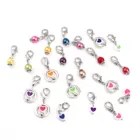 Doreen Box Подвески в форме сердца бусины из сплава и акрила маркеры для вязания шитья Омар застежка шаг колесо случайный цвет подвески 10-12 шт.