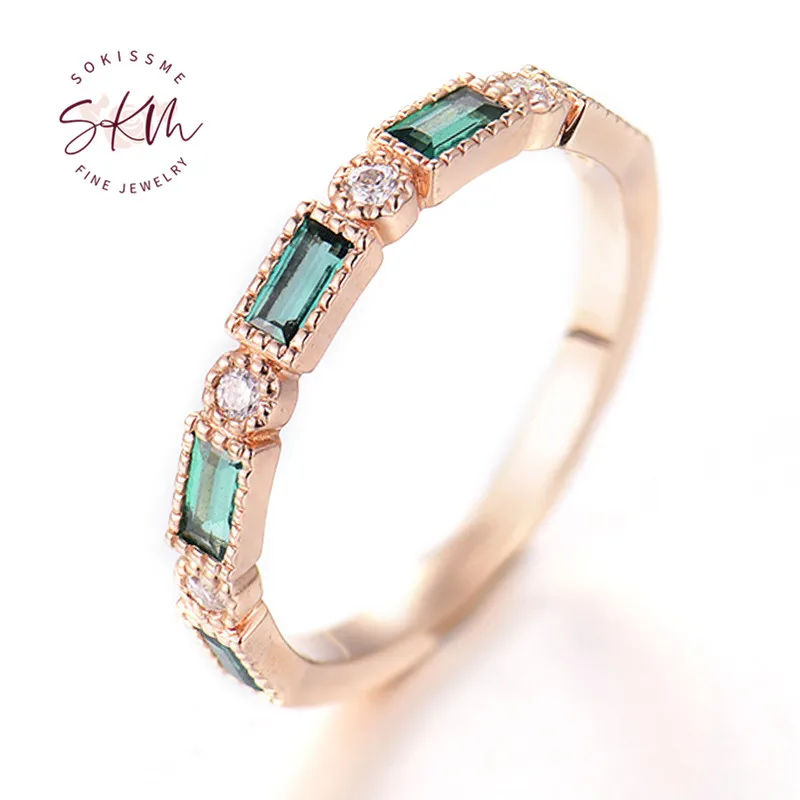 

SKM модные изумрудные кольца для женщин нежные кольца обручальные кольца дизайнерские свадебные кольца роскошные изысканные ювелирные изде...