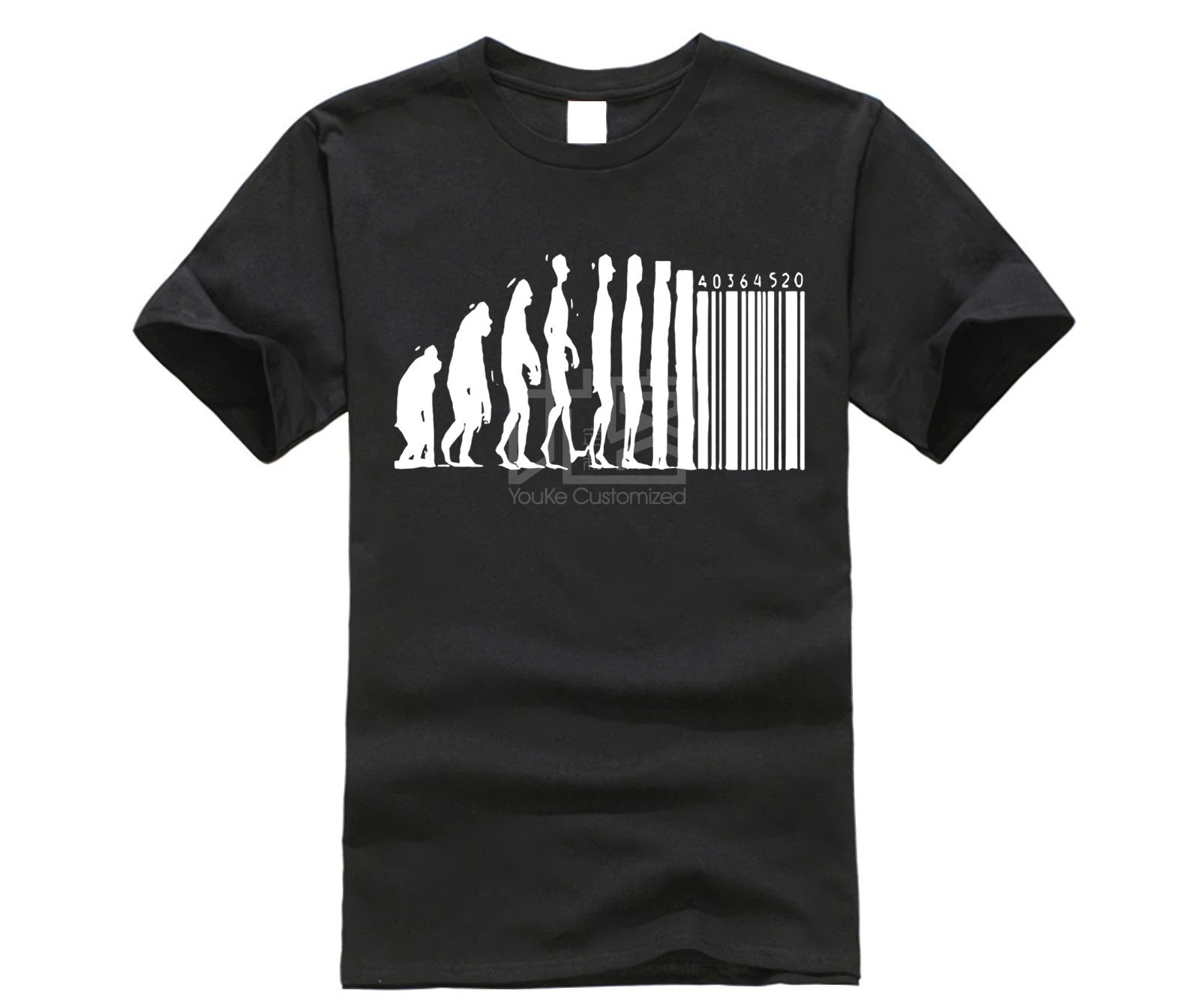 Retro T Shirts Human Evolution Banksy Mankind Monkey Barcode Capitalism Anarchy Tee shirt Design Website | Мужская одежда