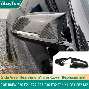 real carbon fiber rearview side mirror cover for bmw 1 2 3 4 x series f20 f21 f22 f23 f30 f32 f36 x1 e84 f87 m2 accessories free global shipping