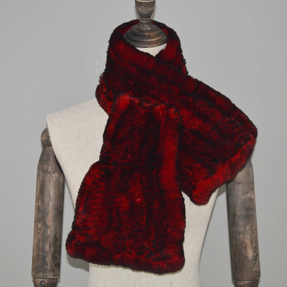 2020 оптом и в розницу новый Для женщин Настоящий мех кролика шарф 100% Рекс теплая