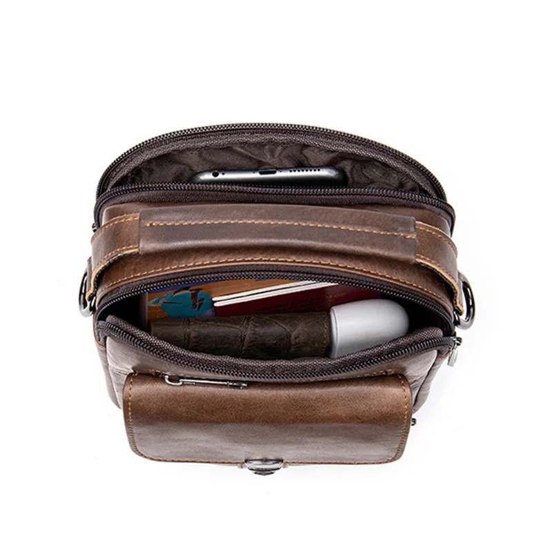 Сумка-мессенджер мужская из натуральной кожи винтажная |