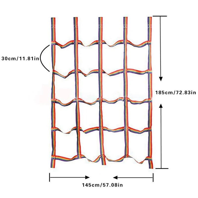 

Climbing Net Outdoor Rainbow Belt Net Physical Exercise Climbing Net-Children's Daily Sports Entertainment