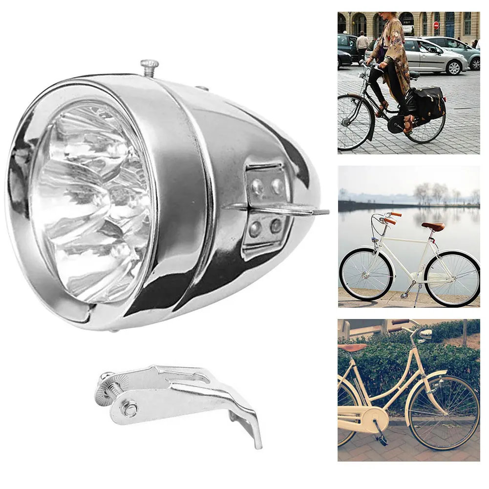 

Retro Vintage Bicycle 6 LED Front Light Headlight Safety Warning Night Light Bike Decoration With 160 Degrees View Angle