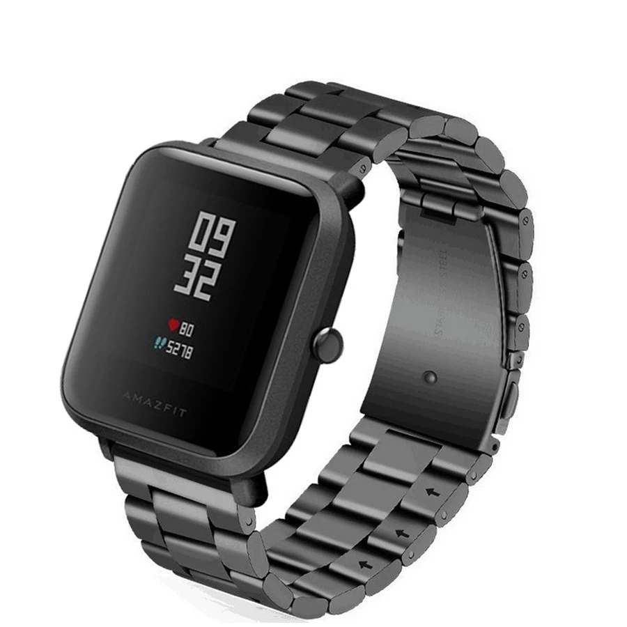 Металлический ремешок для Xiaomi Amazfit Bip Youth умный фитнес трекер аксессуар стальной
