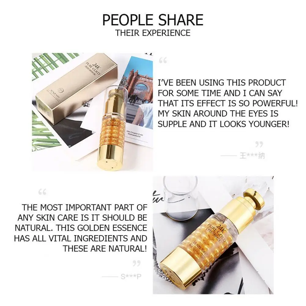 

24 Gold Eye Serum Anti-aging Remover Dark Circles Moisturizing Eye Cream for Puffiness and Pouch Anti Skin Care
