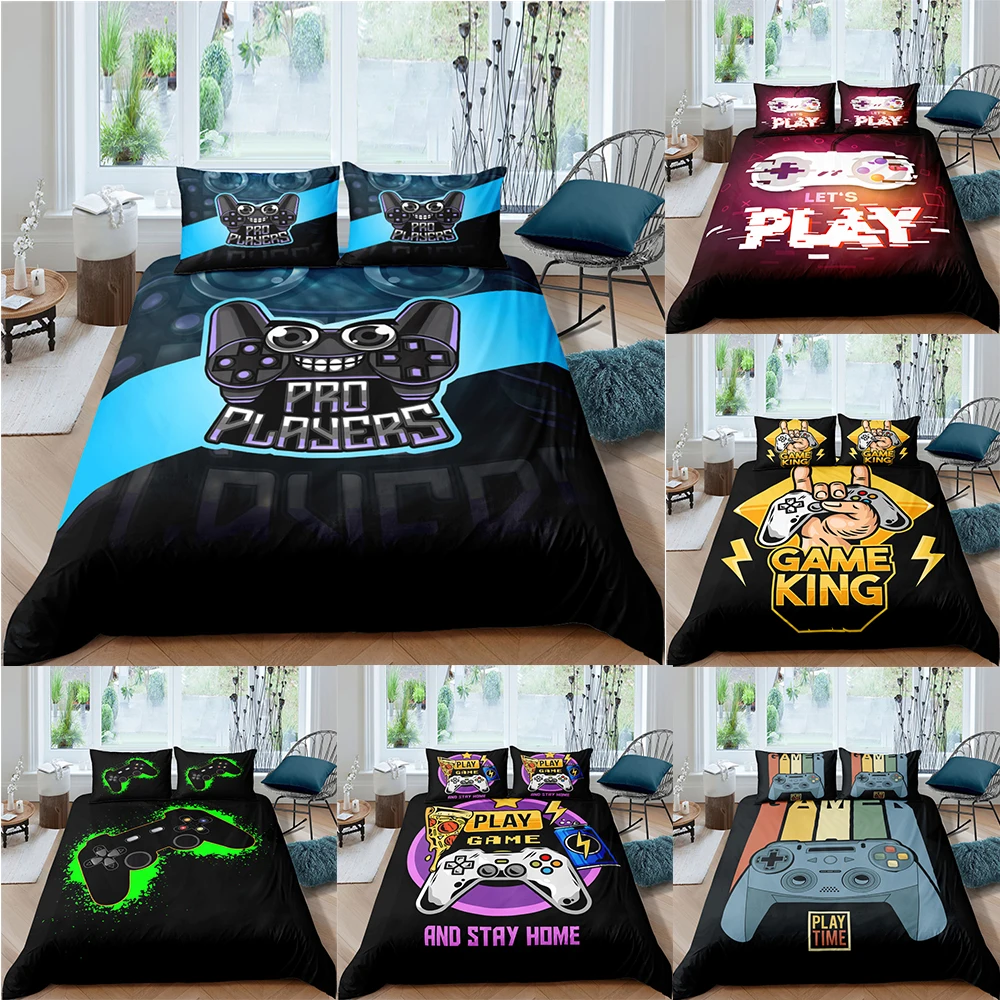 Luxury 2/Gamer Duvet Cover Cartoon King Queen Single Bedding Sets Kids Boys Girls Bed Set Game Quilt Comforter Covers  - buy with discount
