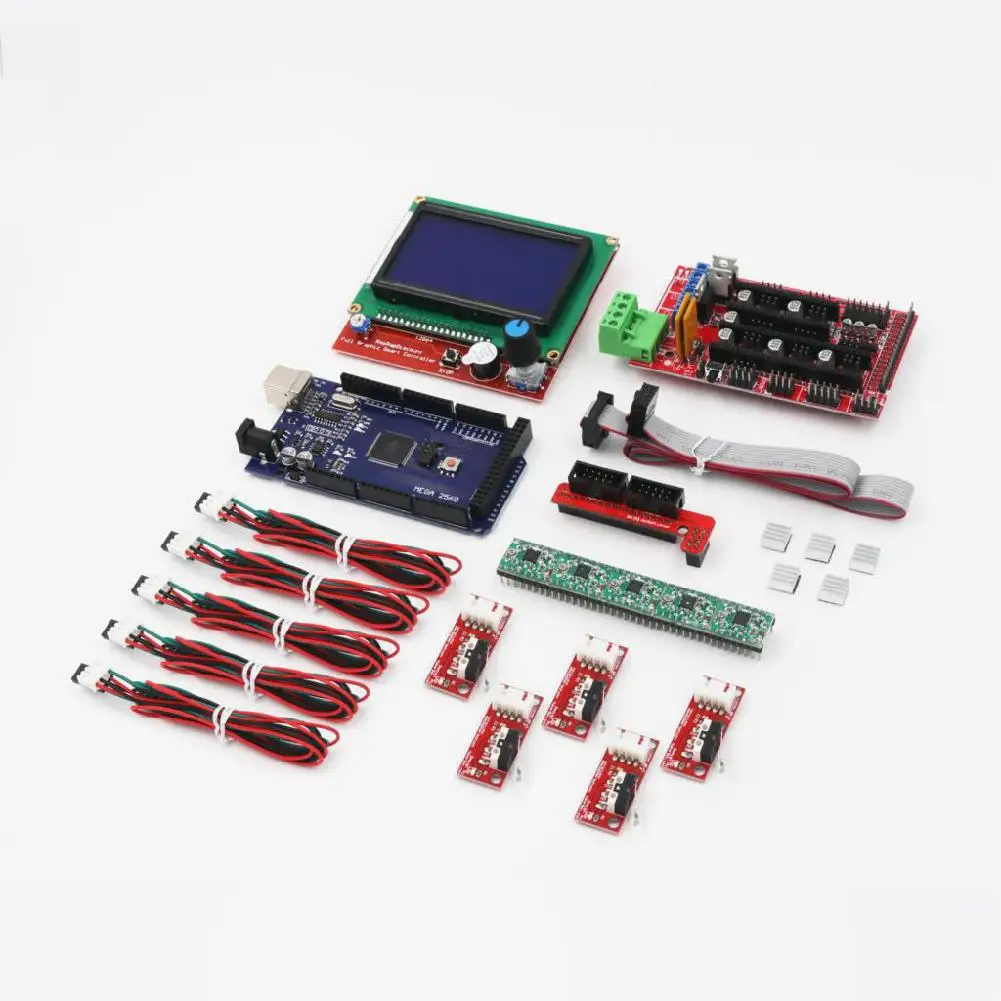CNC 3D принтер комплект с МЕГА 2560 пандусы 1 4 контроллер LCD 12864 A4988 шаговый драйвер для