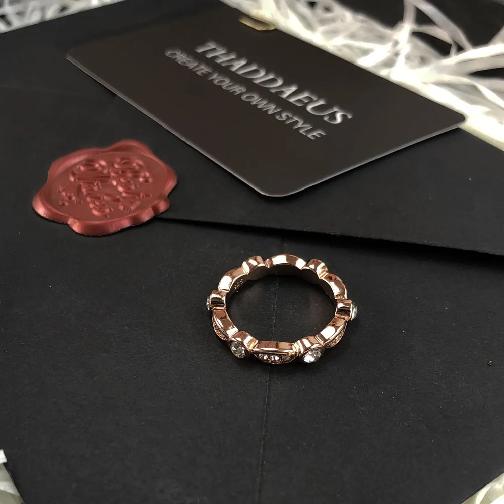 Роза с волнами длинного диапазона кольцо Европа Стиль Glam Модные Качественные