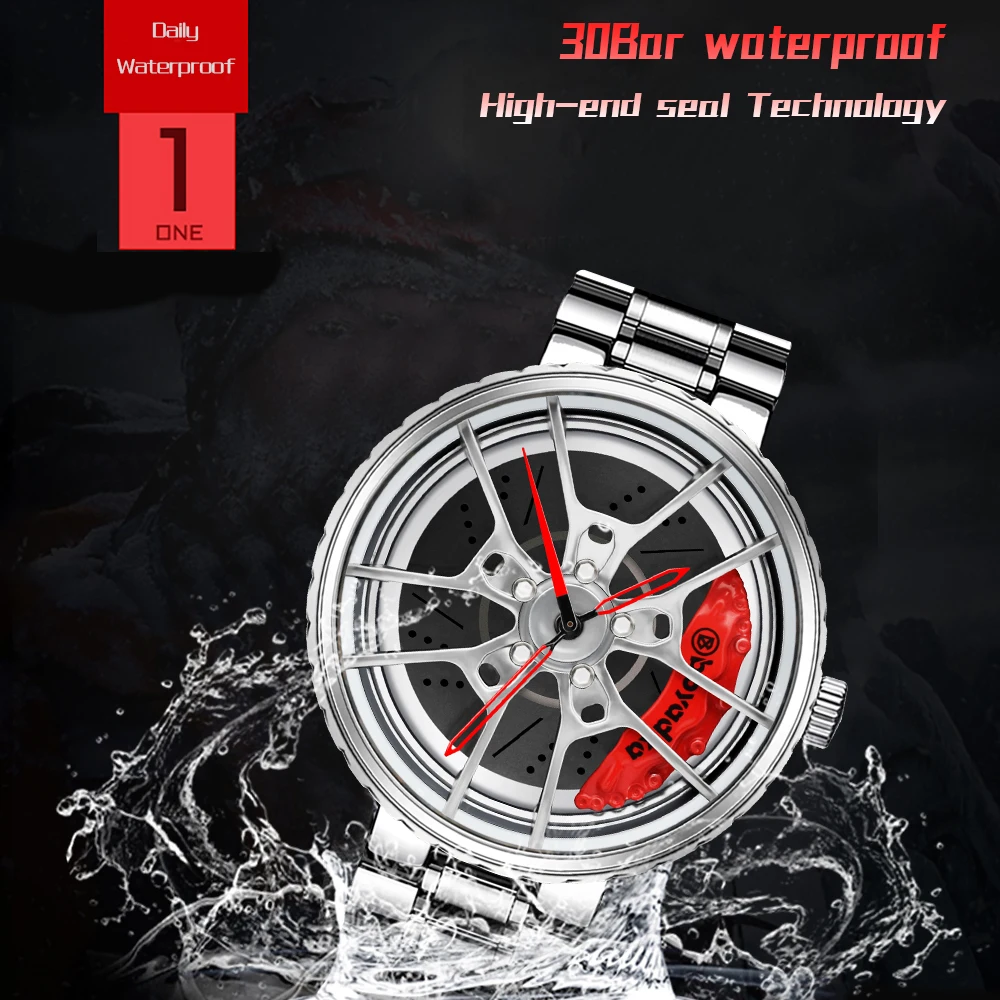 2021 Men Wrist Watch Men's Watches Rim Hub Watch Wheel  Wristwatch Clock Sport Car Custom Design Creative Relogio Masculino enlarge