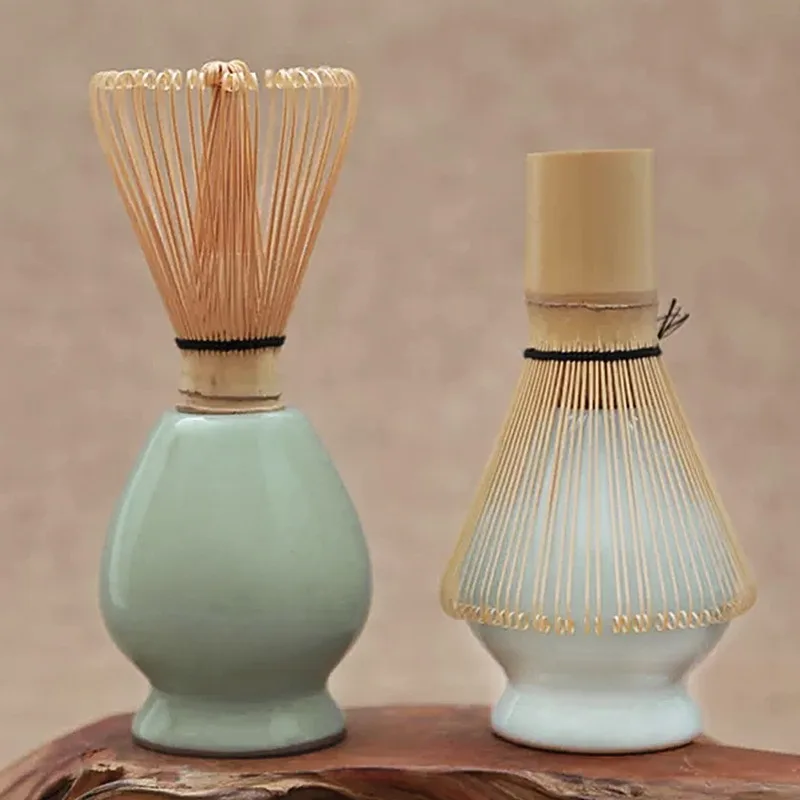 

Tea Ceremony Matcha Whisk Bamboo Chasen Green Tea Whisk Chasen Holder Brush Tools Ceramics/Metal Chasen Holder Tea Pot