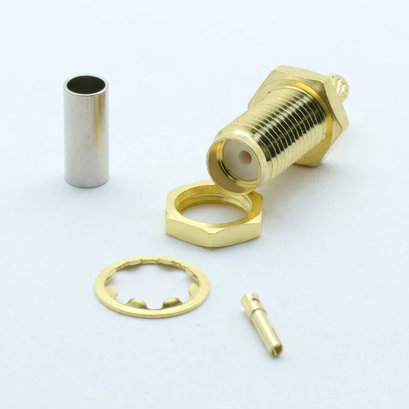 10 шт./лот позолоченный SMA Гнездовой разъем RF гайкой адаптер для коаксиального
