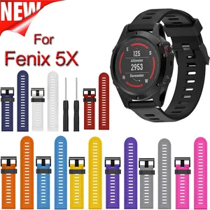 ANBEST силиконовый ремешок для часов Fenix 5X 3 3HR для спорта на открытом воздухе силиконовый сменный Браслет для 26 мм
