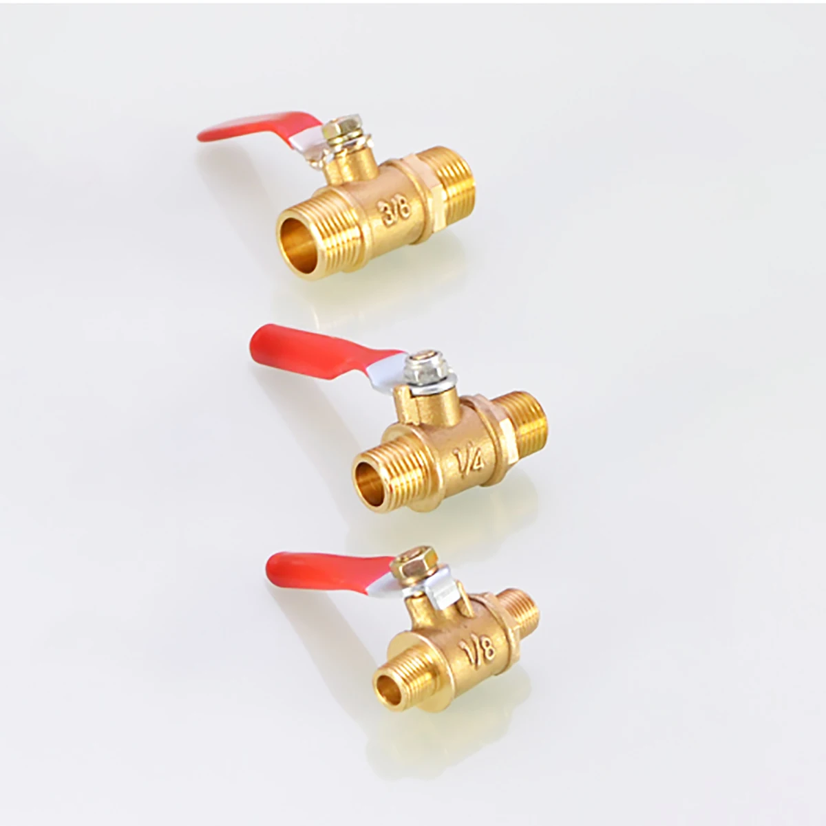 

Brass Small Ball Valve BSP 1/8" 1/4" 3/8" Male Thread Brass Shutoff Ball Valve Connector Pipe Fitting for Water Oil Air Gas Fuel