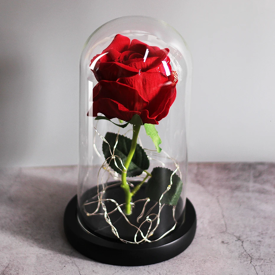 Immber Flora светящийся купол Красавица и Чудовище Роза светодиодный вечный Цветок День святого Валентина подарки на день рождения домашние вечерние Dekoration