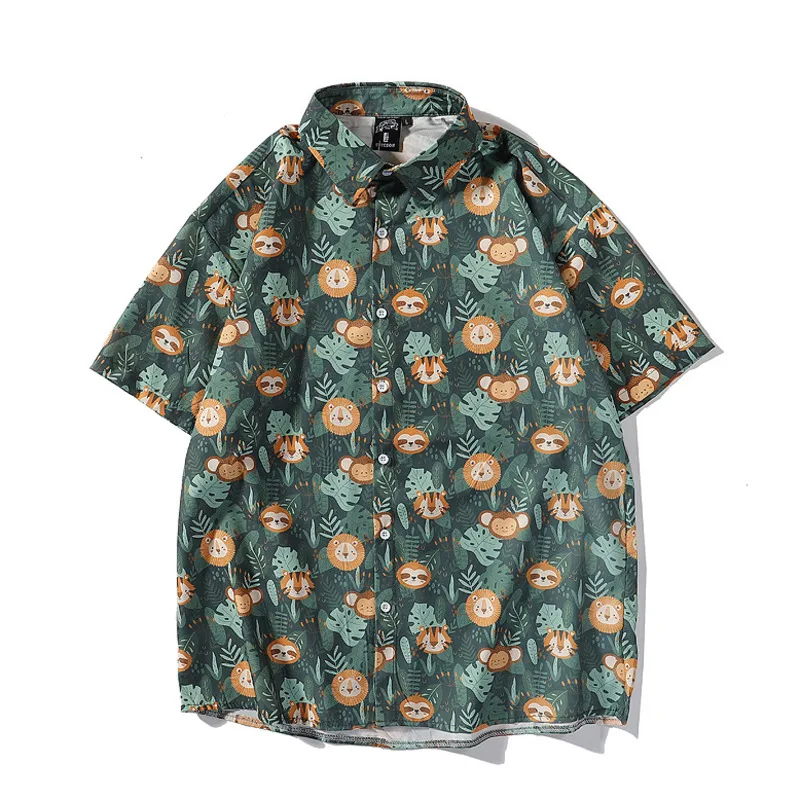 

Summer Print Casual Hawaiian Shirts For Men Clothing Harujuku Mens Shirts Casual Slim Fit Tops Shirt Clothing 2021 New Arrivals