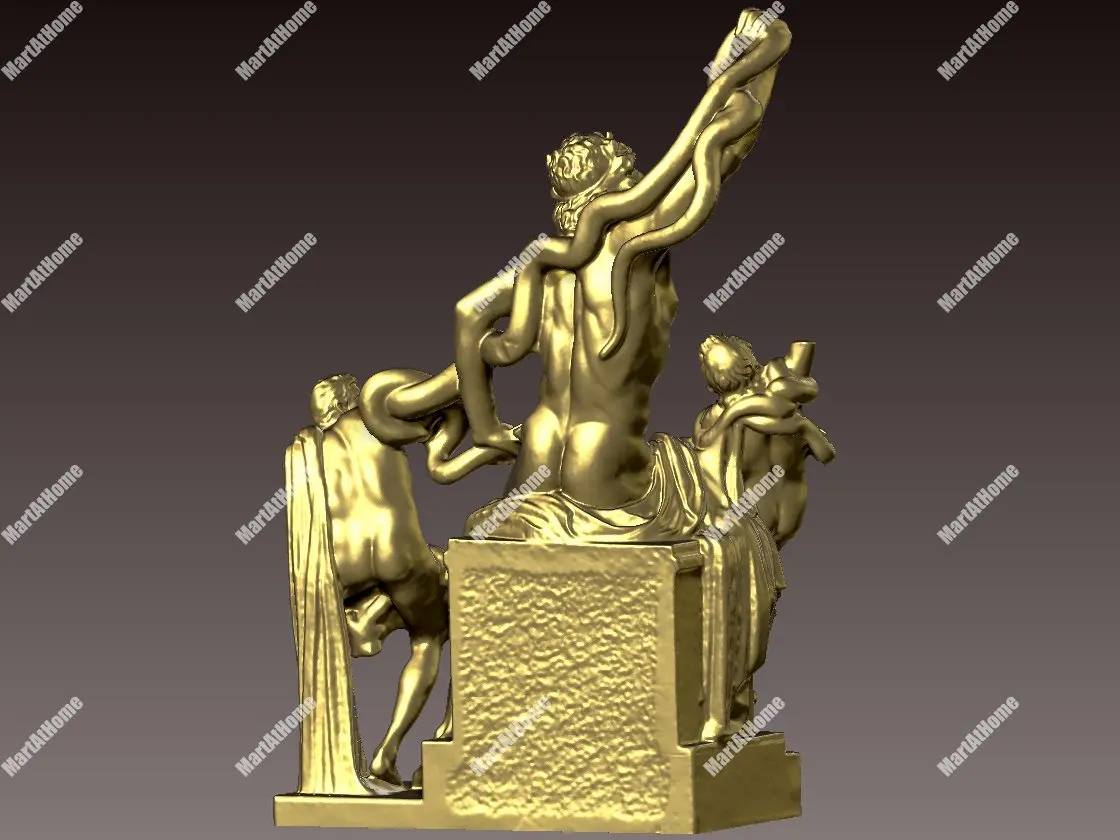 

3D Model STL File Laocoon and His Sons Round Carving Drawing for CNC Router Engraving & 3D Printing Ancient Roman Sculpture