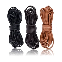 5meter 11 523mm black brown natural color round genuine leather cord rope jewelry accessories diy bracelet necklace making