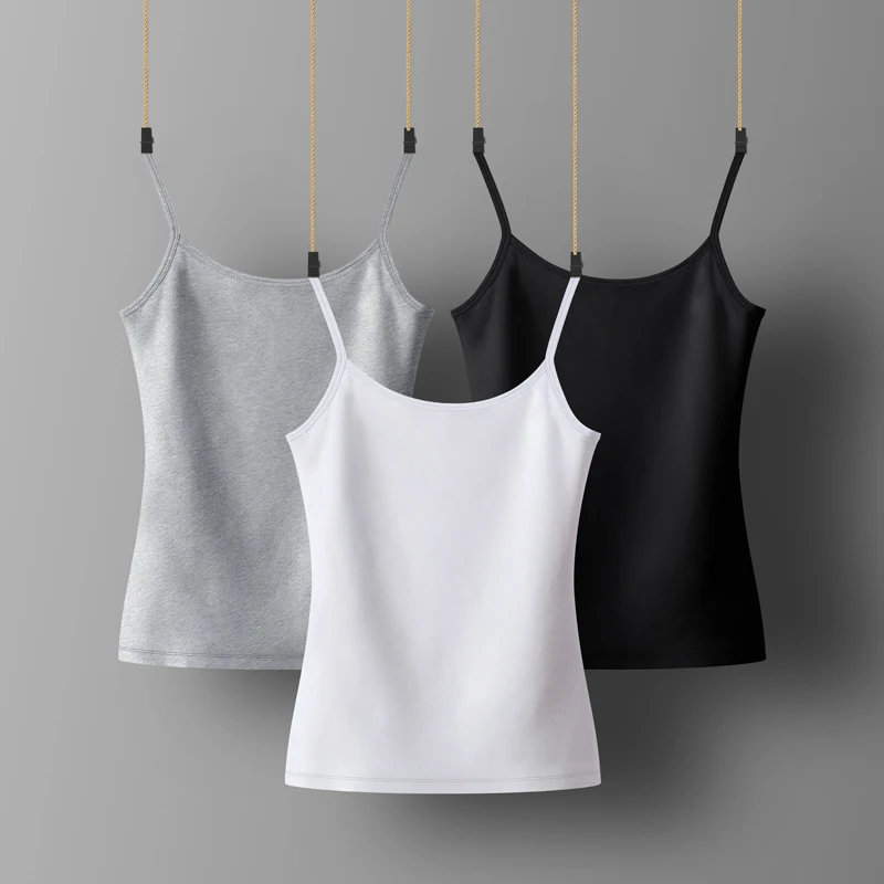 

Womens Cotton Camis Solid color Girl's tops for summer all match women's clothing for summer Top