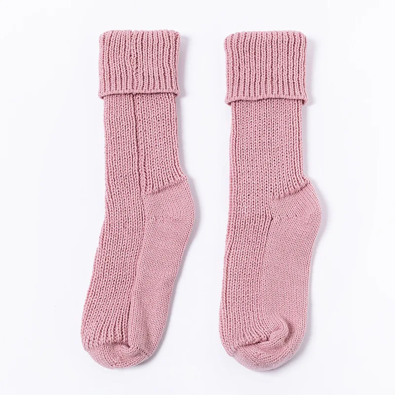 

Custom Crew Socks Bulk Wholesale Women Girls Personalized DIY Design Pink Knitted Socks Amazon FBA label drop shipping supplier