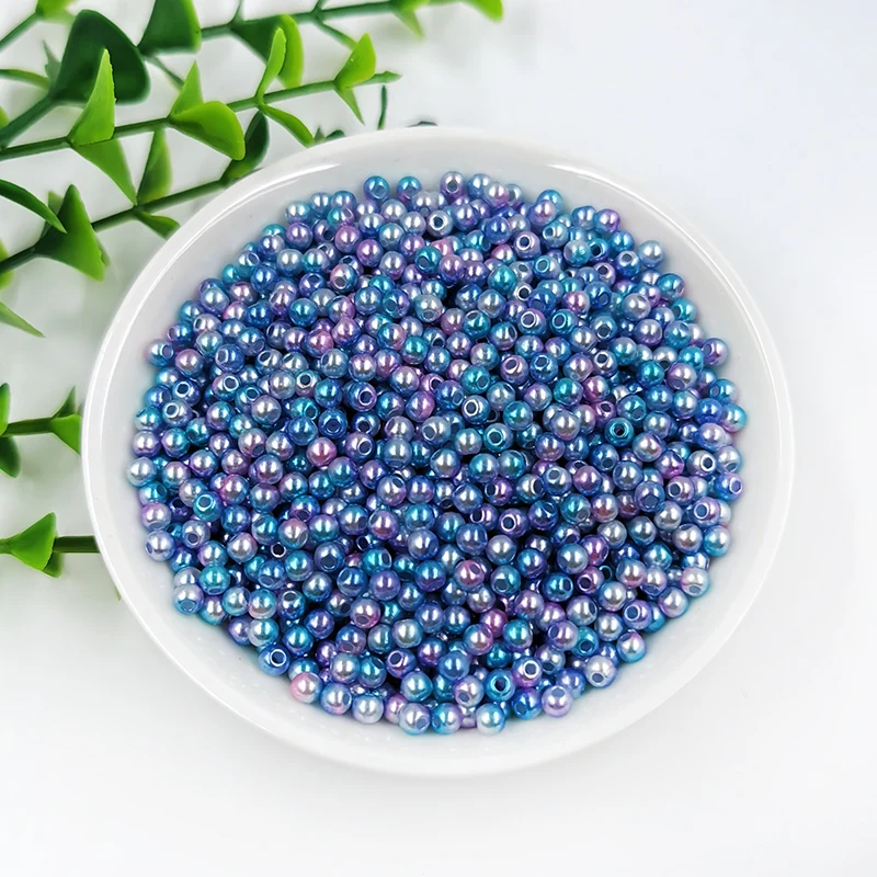 New Mix Rainbow Color Round 3mm ABS Imitation Pearl Plastic Beads Hole 1.0mm Loose Beads Diy Jewelry Necklace Making 1000PCS