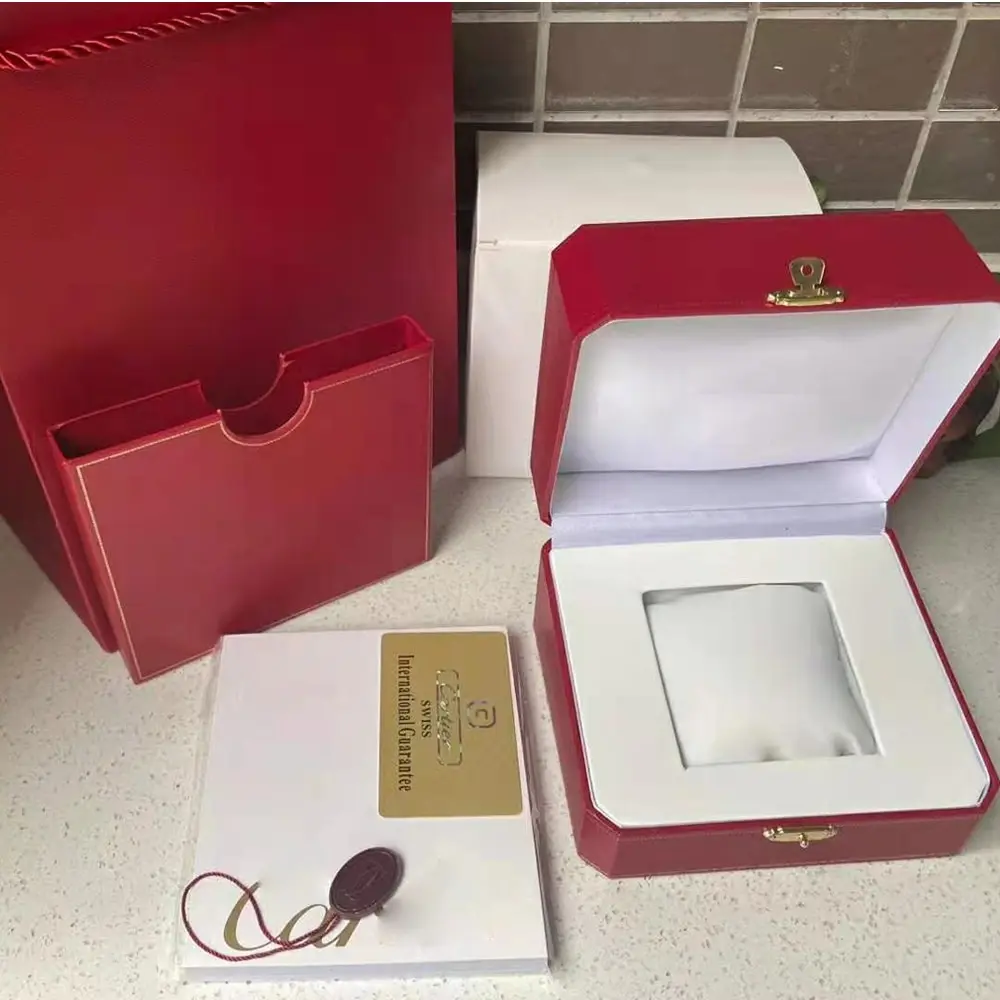 

Watch Red Box New Square Original Red box Watches Box Whit book Card Tags And Papers In English Full set