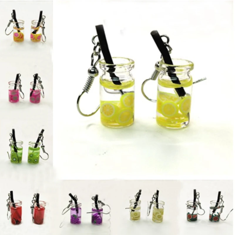 1 пара новинка женские модные брендовые ювелирные изделия стеклянная бутылка и