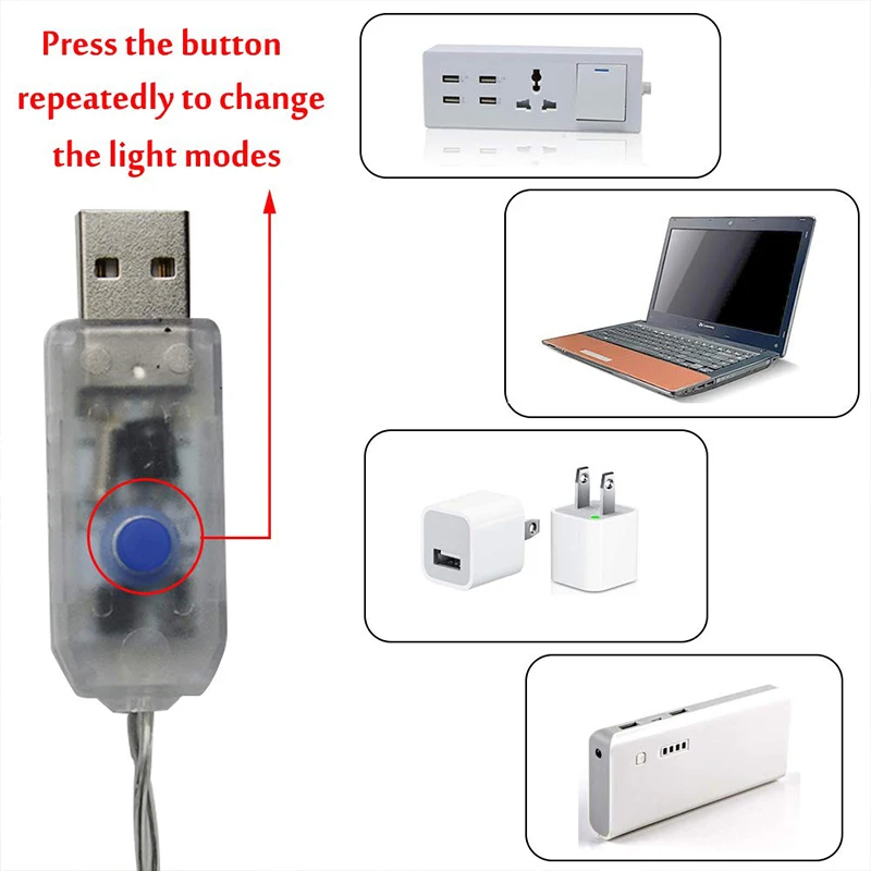 СВЕТОДИОДНАЯ Гирлянда для занавесок 3 х1 м/3 х2 х3 м медный провод Usb-штекер с