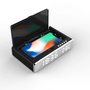 

KINGSTAR светодиодный дисплей часы Функция Беспроводное зарядное устройство дезинфекция УФ светильник дезинфекция коробка