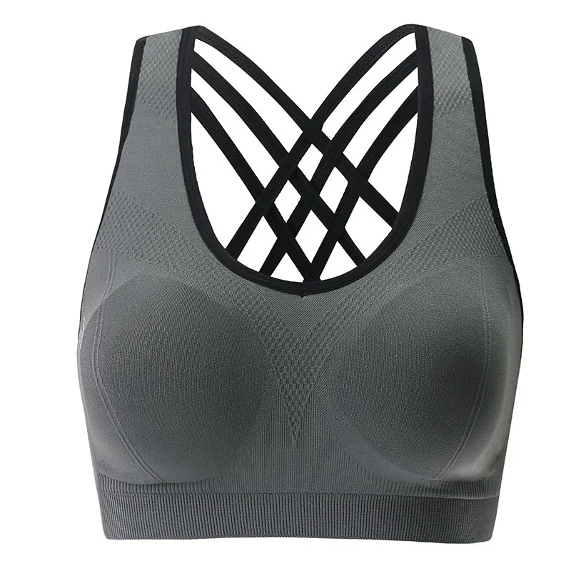 

Yoga Underwear Women's Cross Strap without Steel Ring Beauty Back High-intensity Sports Shockproof Bra