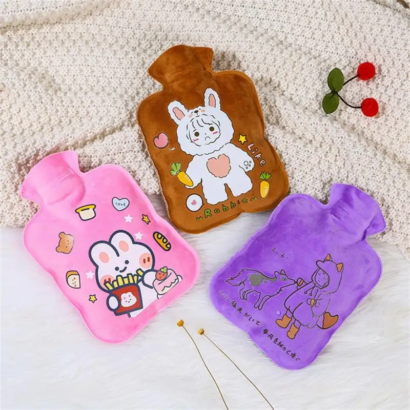

Winter Cartoon Bear Hot Water Bottle PVC Plush Hot Water Bag Water Mini Cartoon Injection Warm Belly Treasure Reusable Hand Warm