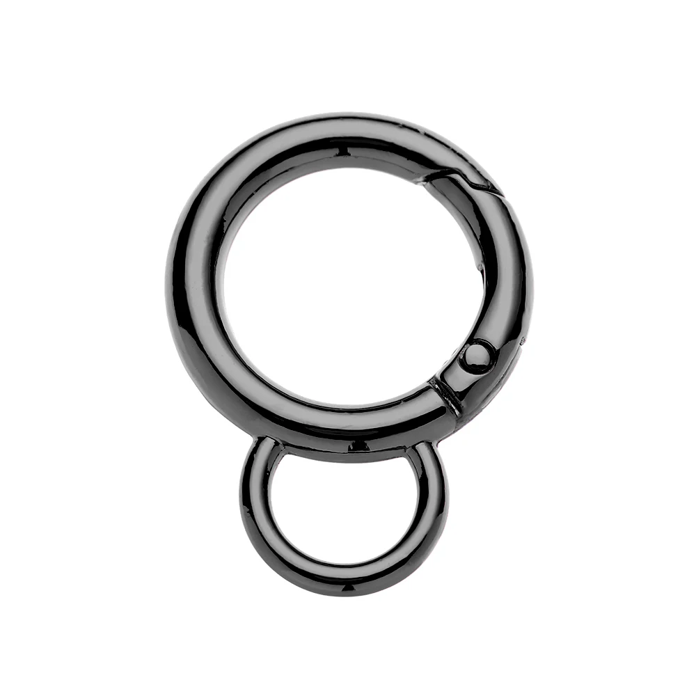 Type 1 - Black 1 шт. 19 мм оцинкованная пружина ворот уплотнительное кольцо пряжки карабин с зажимом кошельки сумки круглый карабин пояс для крючьев пряжка - Цвет: Type 1 - Black