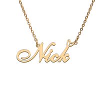 god with love heart personalized character necklace with name nick for best friend jewelry gift