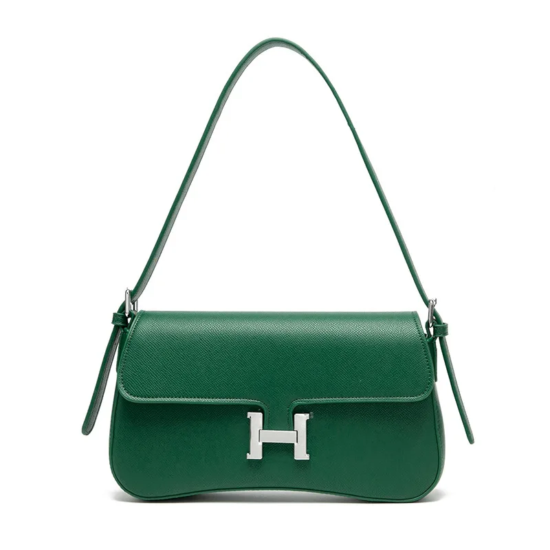 

Ladies 2021 New Trendy H Buckle Kangkang Bag Underarm Baguette Bag Single Shoulder Fashion Bag C1027