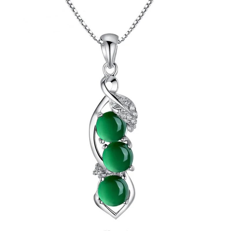 green Bague Ringen горячая Распродажа Серебро 925 ожерелья для женщин роскошный темперамент топа кулон ювелирные изделия подарок на день рождения леди - Цвет камня: green