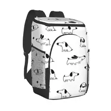 Protable Insulated Thermal Cooler Waterproof Lunch Bag Funny Puppies Dogs Picnic Camping Backpack Double Shoulder Wine Bag