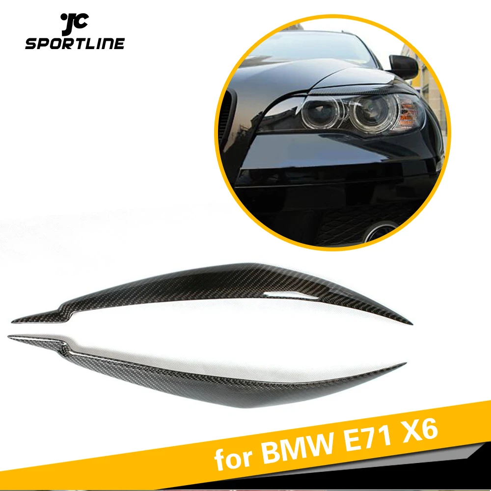 1 пара фар из углеродного волокна отделка фара для бровей веки BMW E71 X6 2008 - 2014