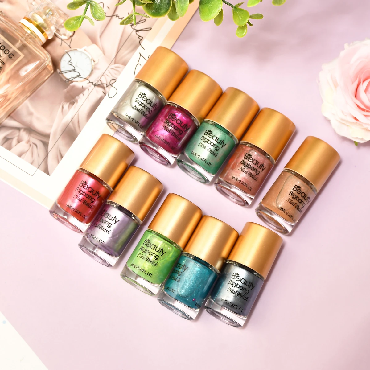 BEAUTYBIGBANG 9 мл Лак для стемпинга ногтей с зеркальным эффектом металлический лак