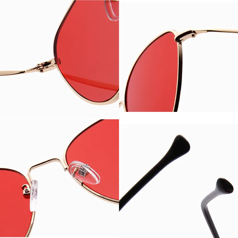 

SHAUNA Updated Metal Hinge Retro Women Cat Eye Sunglasses Ultralight Summer Styles Men Red Tinted Shades UV400