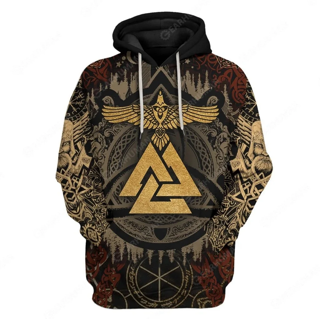 

Viking Warriors Legend Sweatshirts Golden Triangle 3D Printed Hoodie Cosplay costume Thin Pullover Hoodies Tops Outerwear Coat