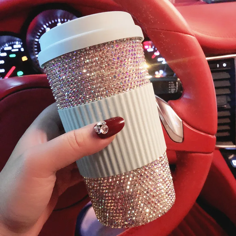 Кружка с блестящими стразами 500 мл милая кофейная чашка и кружка соломинкой