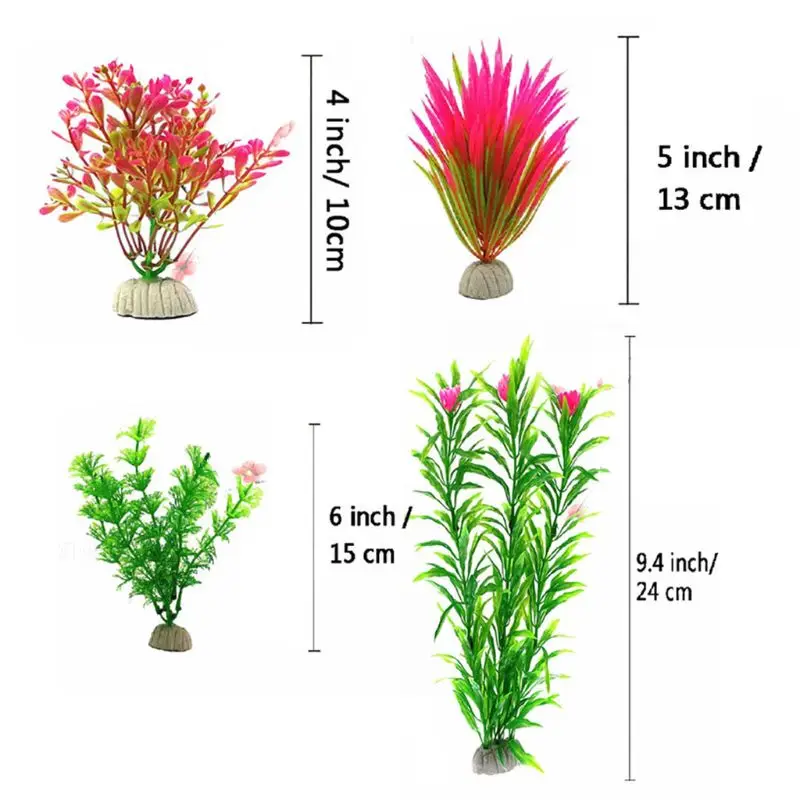 

Artificial Aquatic Plants 16 Pcs Large Aquarium Plants Plastic Fish Tank Decor