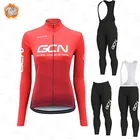 Новинка 2021, зимний теплый флисовый комплект из Джерси для велоспорта GCN, женская уличная одежда для езды на горном велосипеде, комплект из комбинезона и брюк, теплая одежда для велоспорта